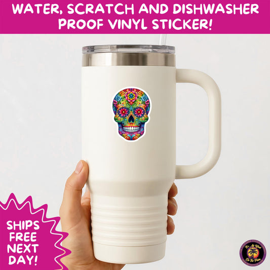SUGAR SKULL STICKERS Day of the Dead Aesthetic Sticker Pack for Journals Laptops Water Bottles Halloween Decor and Spooky Season Gifts