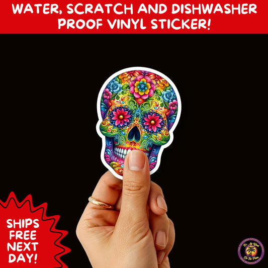 SUGAR SKULL STICKERS Day of the Dead Aesthetic Sticker Pack for Journals Laptops Water Bottles Halloween Decor and Spooky Season Gifts