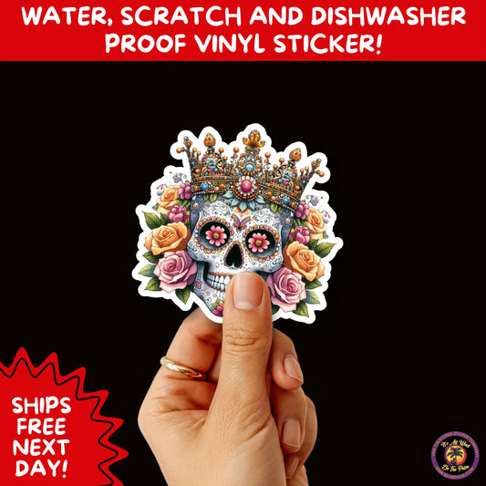 SUGAR SKULL STICKERS Day of the Dead Aesthetic Sticker Pack for Journals Laptops Water Bottles Halloween Decor and Spooky Season Gifts