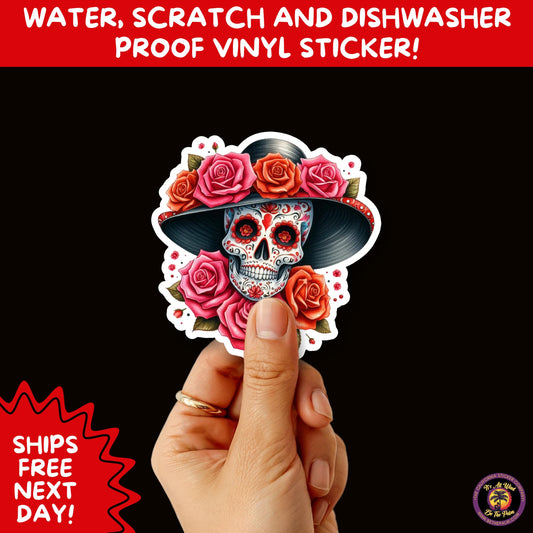 SUGAR SKULL STICKERS Day of the Dead Aesthetic Sticker Pack for Journals Laptops Water Bottles Halloween Decor and Spooky Season Gifts