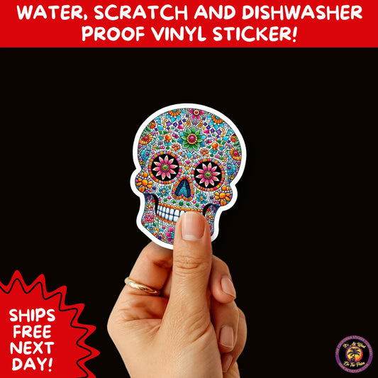 SUGAR SKULL STICKERS Day of the Dead Aesthetic Sticker Pack for Journals Laptops Water Bottles Halloween Decor and Spooky Season Gifts