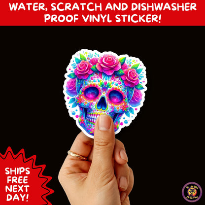 SUGAR SKULL STICKERS Day of the Dead Aesthetic Sticker Pack for Journals Laptops Water Bottles Halloween Decor and Spooky Season Gifts