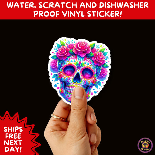 SUGAR SKULL STICKERS Day of the Dead Aesthetic Sticker Pack for Journals Laptops Water Bottles Halloween Decor and Spooky Season Gifts