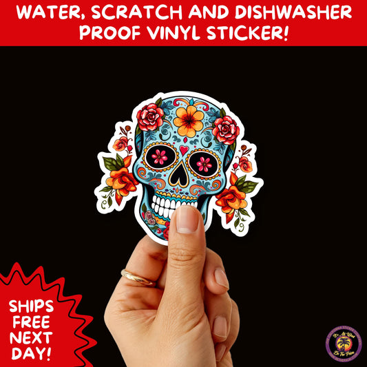 SUGAR SKULL STICKERS Day of the Dead Aesthetic Sticker Pack for Journals Laptops Water Bottles Halloween Decor and Spooky Season Gifts