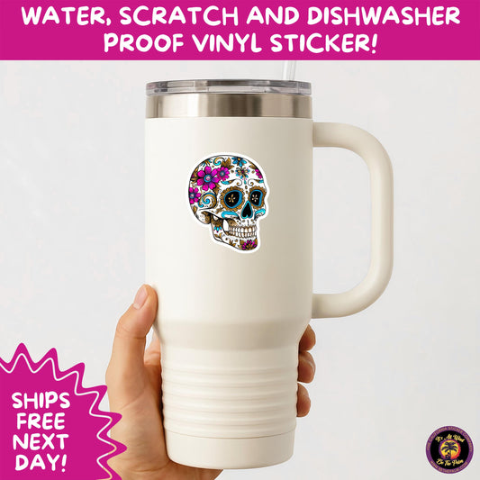 SUGAR SKULL STICKERS Day of the Dead Aesthetic Sticker Pack for Journals Laptops Water Bottles Halloween Decor and Spooky Season Gifts