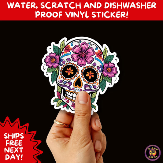 SUGAR SKULL STICKERS Day of the Dead Aesthetic Sticker Pack for Journals Laptops Water Bottles Halloween Decor and Spooky Season Gifts