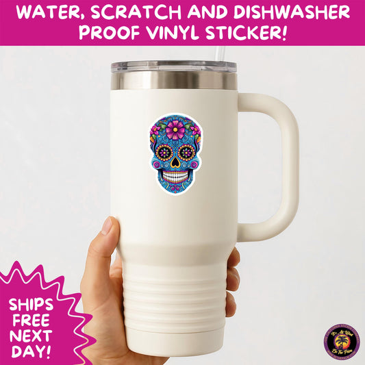 SUGAR SKULL STICKERS Day of the Dead Aesthetic Sticker Pack for Journals Laptops Water Bottles Halloween Decor and Spooky Season Gifts