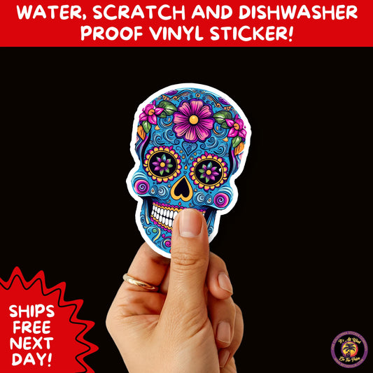 SUGAR SKULL STICKERS Day of the Dead Aesthetic Sticker Pack for Journals Laptops Water Bottles Halloween Decor and Spooky Season Gifts
