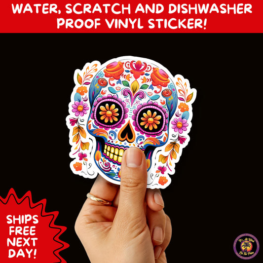 SUGAR SKULL STICKERS Day of the Dead Aesthetic Sticker Pack for Journals Laptops Water Bottles Halloween Decor and Spooky Season Gifts