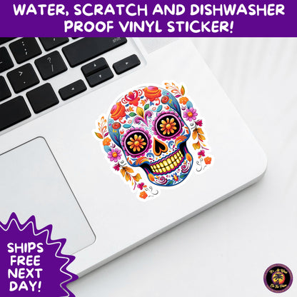 SUGAR SKULL STICKERS Day of the Dead Aesthetic Sticker Pack for Journals Laptops Water Bottles Halloween Decor and Spooky Season Gifts