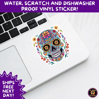 SUGAR SKULL STICKERS Day of the Dead Aesthetic Sticker Pack for Journals Laptops Water Bottles Halloween Decor and Spooky Season Gifts