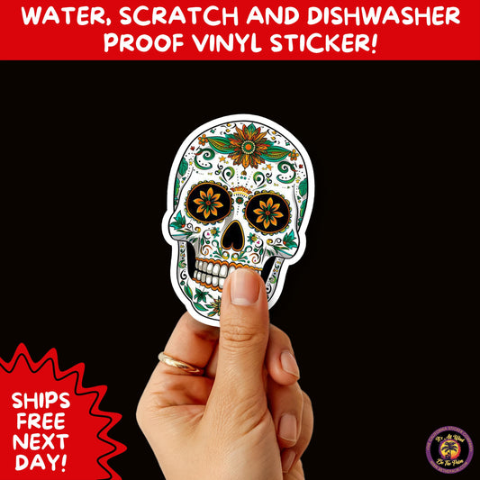SUGAR SKULL STICKERS Day of the Dead Aesthetic Sticker Pack for Journals Laptops Water Bottles Halloween Decor and Spooky Season Gifts