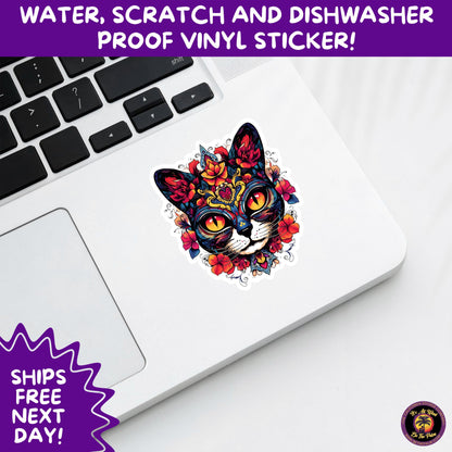 SUGAR SKULL STICKERS Day of the Dead Aesthetic Sticker Pack for Journals Laptops Water Bottles Halloween Decor and Spooky Season Gifts