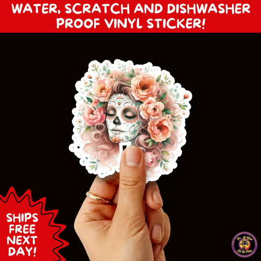 SUGAR SKULL STICKERS Day of the Dead Aesthetic Sticker Pack for Journals Laptops Water Bottles Halloween Decor and Spooky Season Gifts
