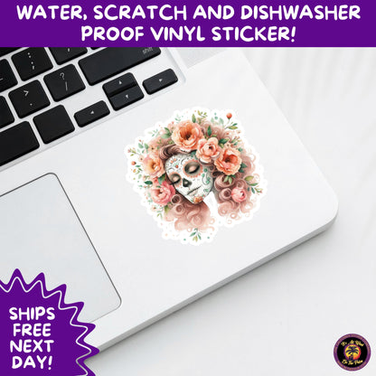SUGAR SKULL STICKERS Day of the Dead Aesthetic Sticker Pack for Journals Laptops Water Bottles Halloween Decor and Spooky Season Gifts