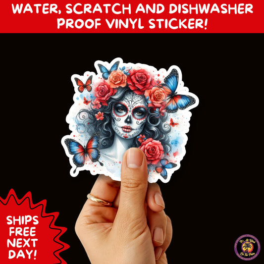 SUGAR SKULL STICKERS Day of the Dead Aesthetic Sticker Pack for Journals Laptops Water Bottles Halloween Decor and Spooky Season Gifts