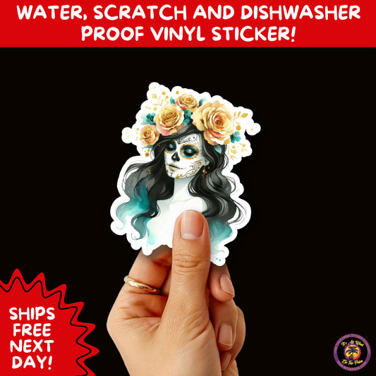 SUGAR SKULL STICKERS Day of the Dead Aesthetic Sticker Pack for Journals Laptops Water Bottles Halloween Decor and Spooky Season Gifts