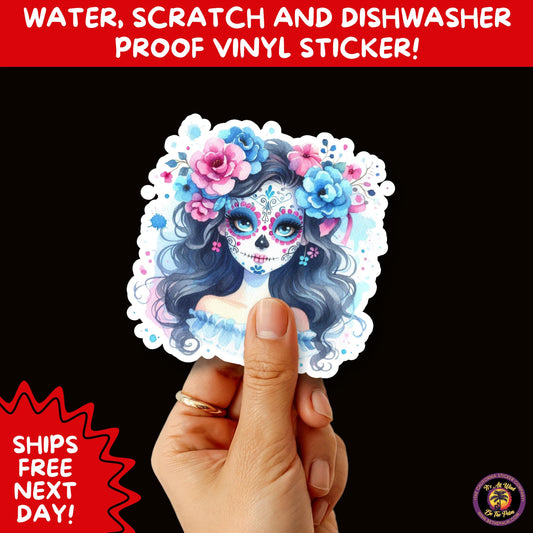 SUGAR SKULL STICKERS Day of the Dead Aesthetic Sticker Pack for Journals Laptops Water Bottles Halloween Decor and Spooky Season Gifts