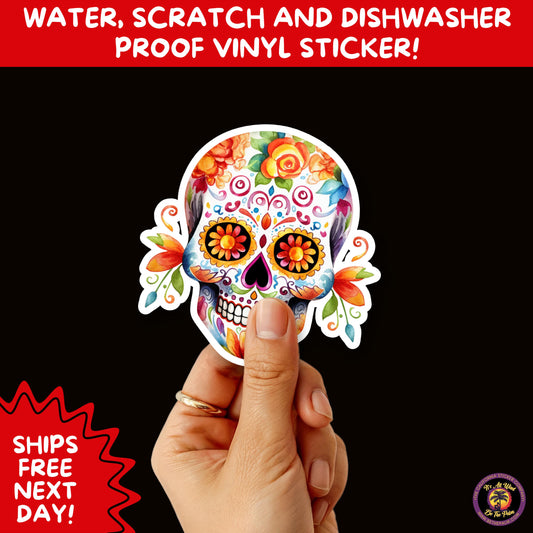 SUGAR SKULL STICKERS Day of the Dead Aesthetic Sticker Pack for Journals Laptops Water Bottles Halloween Decor and Spooky Season Gifts
