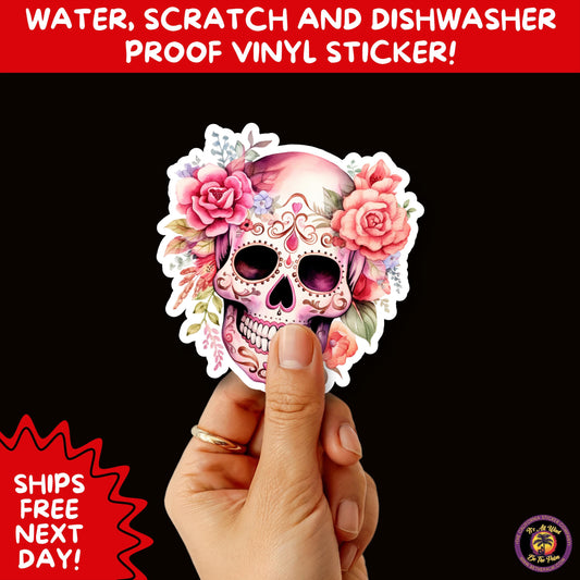 SUGAR SKULL STICKERS Day of the Dead Aesthetic Sticker Pack for Journals Laptops Water Bottles Halloween Decor and Spooky Season Gifts