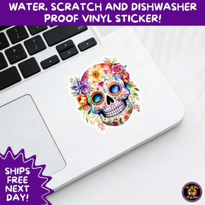 SUGAR SKULL STICKERS Day of the Dead Aesthetic Sticker Pack for Journals Laptops Water Bottles Halloween Decor and Spooky Season Gifts