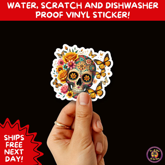 SUGAR SKULL STICKERS Day of the Dead Aesthetic Sticker Pack for Journals Laptops Water Bottles Halloween Decor and Spooky Season Gifts