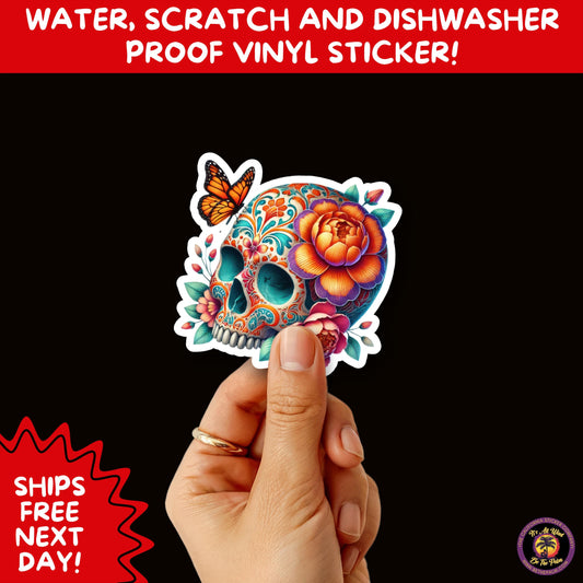 SUGAR SKULL STICKERS Day of the Dead Aesthetic Sticker Pack for Journals Laptops Water Bottles Halloween Decor and Spooky Season Gifts