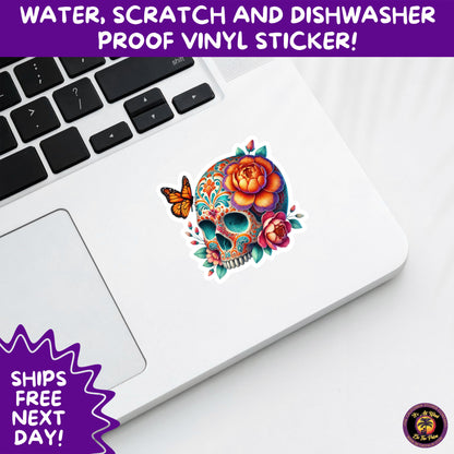 SUGAR SKULL STICKERS Day of the Dead Aesthetic Sticker Pack for Journals Laptops Water Bottles Halloween Decor and Spooky Season Gifts