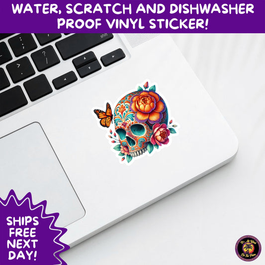 SUGAR SKULL STICKERS Day of the Dead Aesthetic Sticker Pack for Journals Laptops Water Bottles Halloween Decor and Spooky Season Gifts