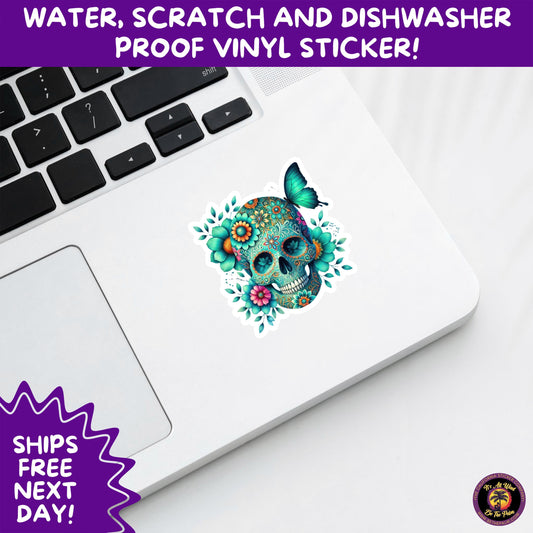 SUGAR SKULL STICKERS Day of the Dead Aesthetic Sticker Pack for Journals Laptops Water Bottles Halloween Decor and Spooky Season Gifts