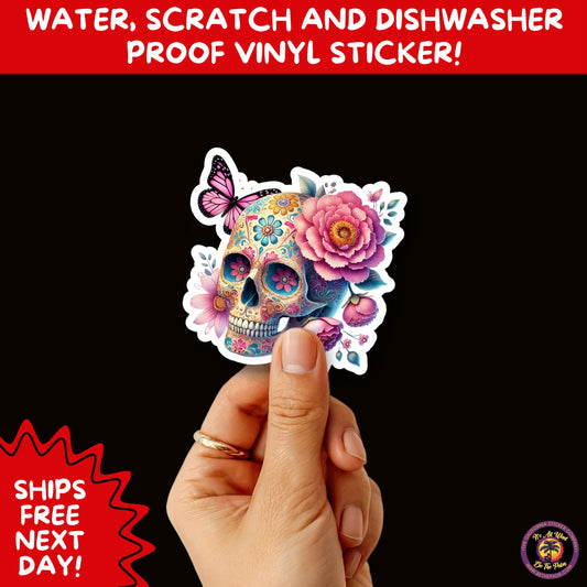 SUGAR SKULL STICKERS Day of the Dead Aesthetic Sticker Pack for Journals Laptops Water Bottles Halloween Decor and Spooky Season Gifts