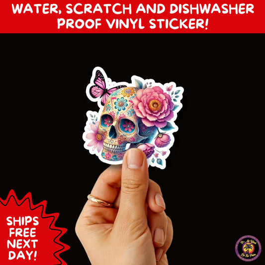 SUGAR SKULL STICKERS Day of the Dead Aesthetic Sticker Pack for Journals Laptops Water Bottles Halloween Decor and Spooky Season Gifts