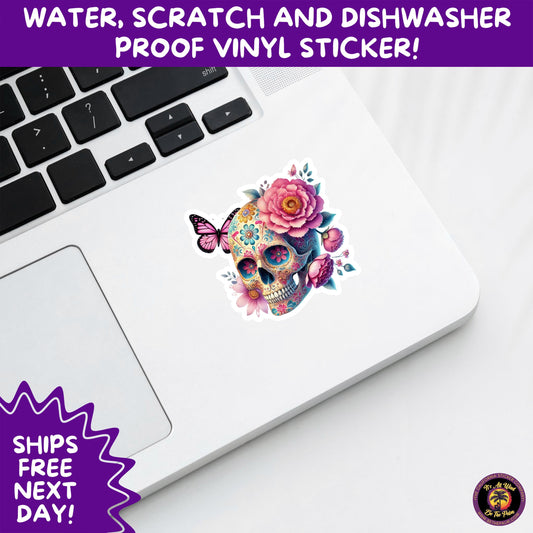 SUGAR SKULL STICKERS Day of the Dead Aesthetic Sticker Pack for Journals Laptops Water Bottles Halloween Decor and Spooky Season Gifts