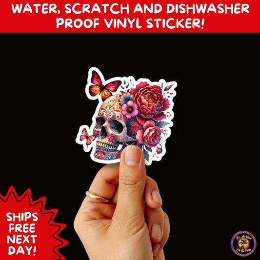 SUGAR SKULL STICKERS Day of the Dead Aesthetic Sticker Pack for Journals Laptops Water Bottles Halloween Decor and Spooky Season Gifts