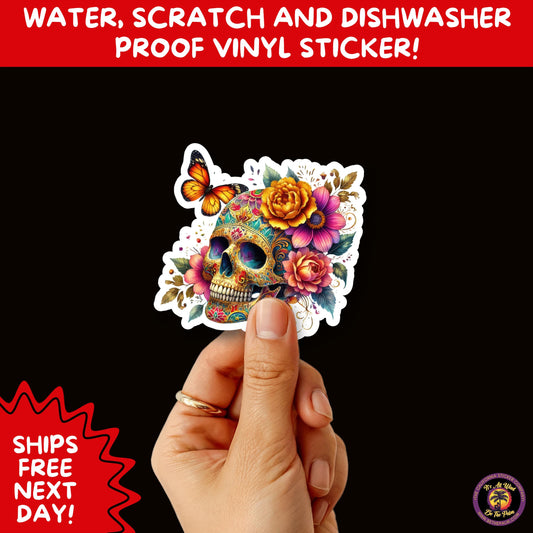 SUGAR SKULL STICKERS Day of the Dead Aesthetic Sticker Pack for Journals Laptops Water Bottles Halloween Decor and Spooky Season Gifts