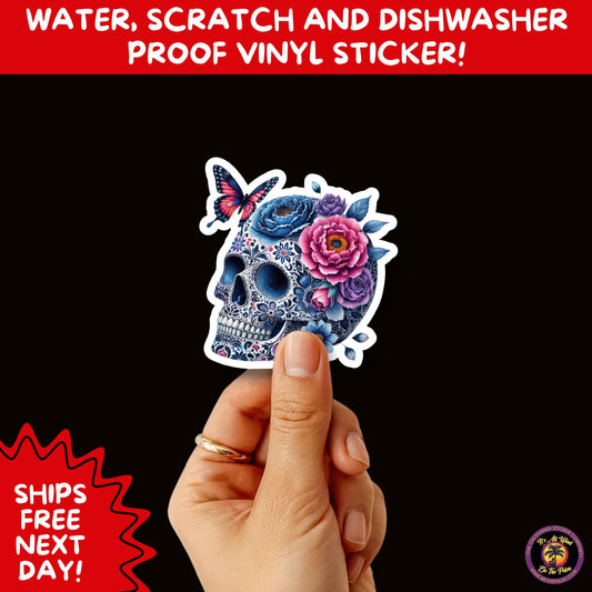 SUGAR SKULL STICKERS Day of the Dead Aesthetic Sticker Pack for Journals Laptops Water Bottles Halloween Decor and Spooky Season Gifts