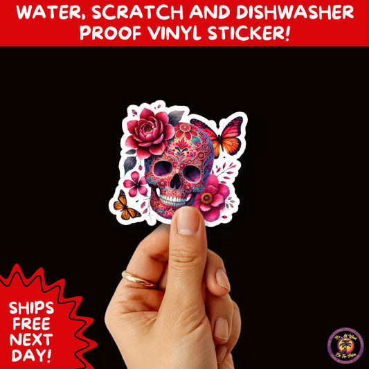SUGAR SKULL STICKERS Day of the Dead Aesthetic Sticker Pack for Journals Laptops Water Bottles Halloween Decor and Spooky Season Gifts