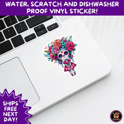 SUGAR SKULL STICKERS Day of the Dead Aesthetic Sticker Pack for Journals Laptops Water Bottles Halloween Decor and Spooky Season Gifts