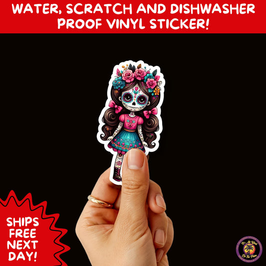 SUGAR SKULL STICKERS Day of the Dead Aesthetic Sticker Pack for Journals Laptops Water Bottles Halloween Decor and Spooky Season Gifts