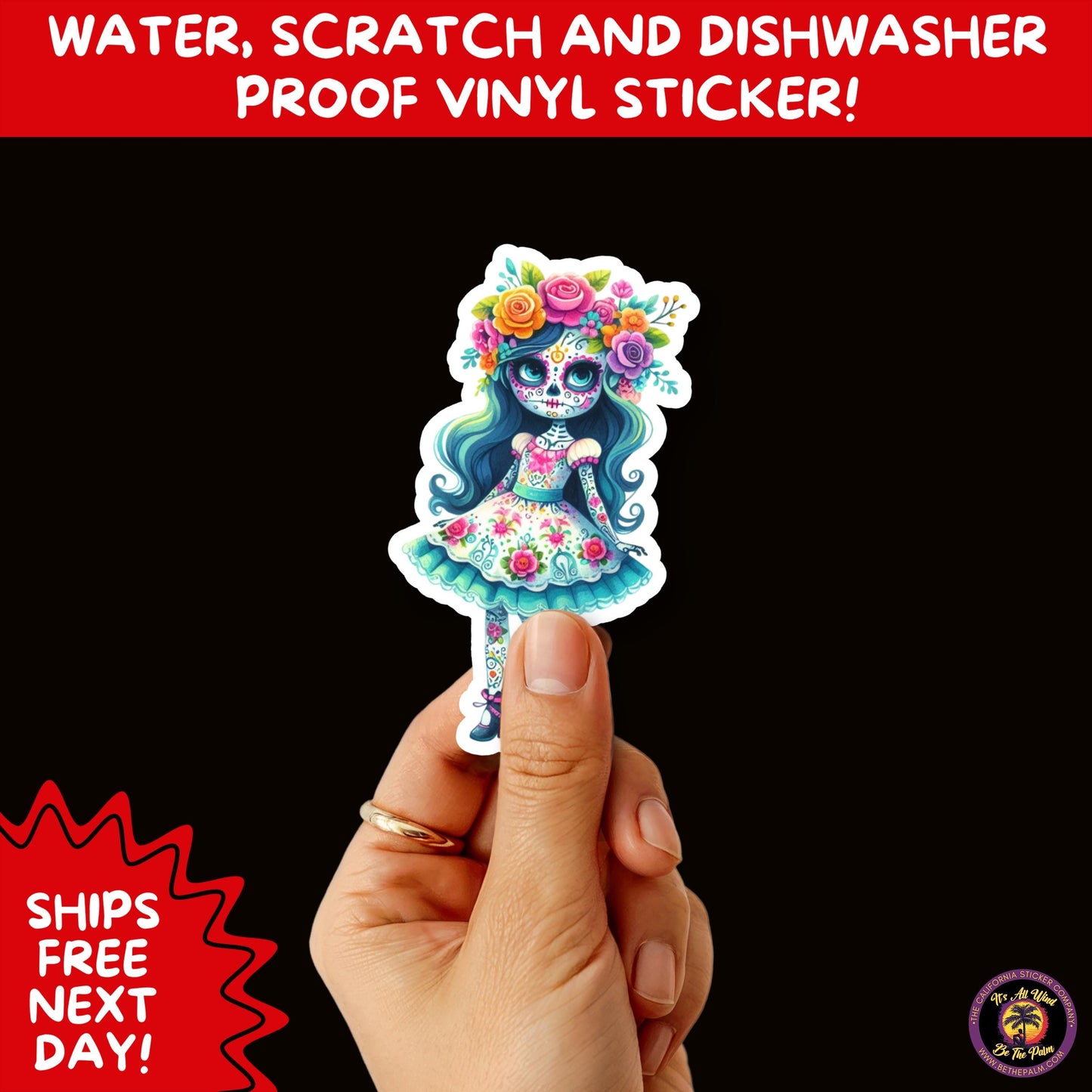 SUGAR SKULL STICKERS Day of the Dead Aesthetic Sticker Pack for Journals Laptops Water Bottles Halloween Decor and Spooky Season Gifts