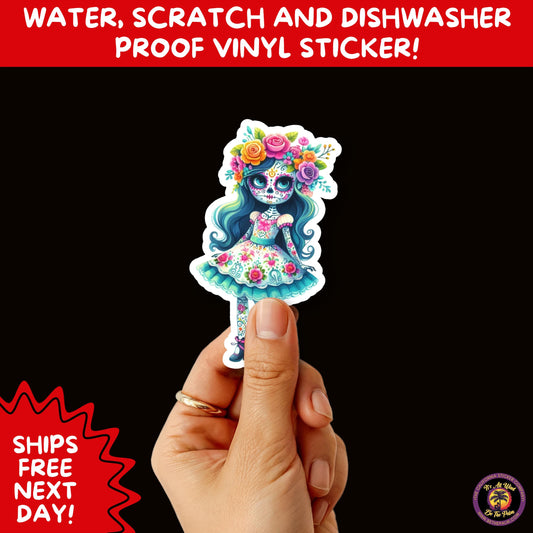 SUGAR SKULL STICKERS Day of the Dead Aesthetic Sticker Pack for Journals Laptops Water Bottles Halloween Decor and Spooky Season Gifts