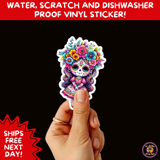 SUGAR SKULL STICKERS Day of the Dead Aesthetic Sticker Pack for Journals Laptops Water Bottles Halloween Decor and Spooky Season Gifts