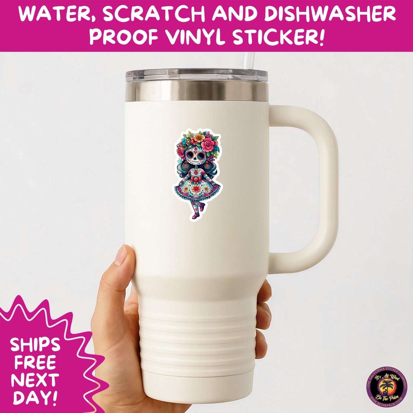 SUGAR SKULL STICKERS Day of the Dead Aesthetic Sticker Pack for Journals Laptops Water Bottles Halloween Decor and Spooky Season Gifts