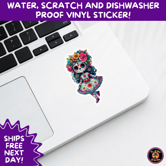 SUGAR SKULL STICKERS Day of the Dead Aesthetic Sticker Pack for Journals Laptops Water Bottles Halloween Decor and Spooky Season Gifts