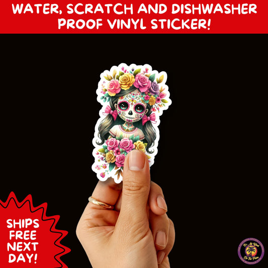 SUGAR SKULL STICKERS Day of the Dead Aesthetic Sticker Pack for Journals Laptops Water Bottles Halloween Decor and Spooky Season Gifts