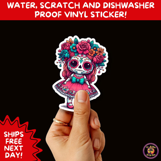 SUGAR SKULL STICKERS Day of the Dead Aesthetic Sticker Pack for Journals Laptops Water Bottles Halloween Decor and Spooky Season Gifts