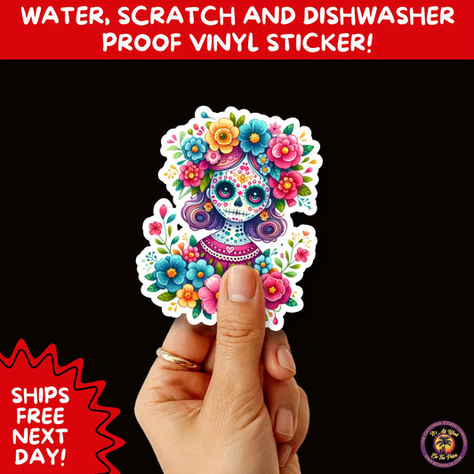 SUGAR SKULL STICKERS Day of the Dead Aesthetic Sticker Pack for Journals Laptops Water Bottles Halloween Decor and Spooky Season Gifts