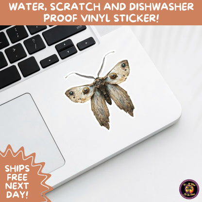 GOTH MOTH STICKERS | Gothic Insect Vinyl Stickers, Dark Aesthetic Stickers for Laptops Journals, Spooky Bug Stickers, Moth Witchy Decor