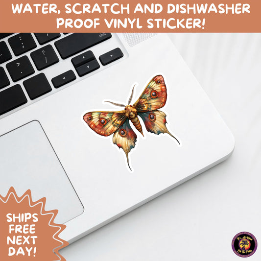 GOTH MOTH STICKERS | Gothic Insect Vinyl Stickers, Dark Aesthetic Stickers for Laptops Journals, Spooky Bug Stickers, Moth Witchy Decor