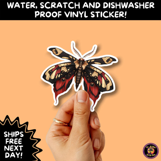 GOTH MOTH STICKERS | Gothic Insect Vinyl Stickers, Dark Aesthetic Stickers for Laptops Journals, Spooky Bug Stickers, Moth Witchy Decor